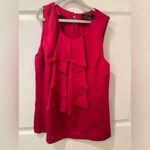 Club Monaco Fuschia Red Sleeveless Ruffled Blouse NWOT​​​